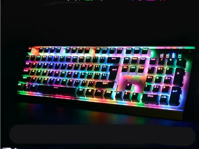 RGB механическая клавиатура Игровая USB Проводная 87/104 клавиш 16800 миллионов цветов анти-ореолы русский/английский подсветка рабочего стола