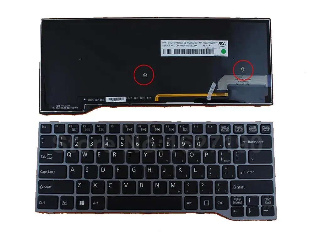 

US Keyboard For Fujitsu Lifebook E733 E744 E734 E743 GRAY FRAME BLACK Backlit Win8 New Laptop Keyboards With Free Shipping