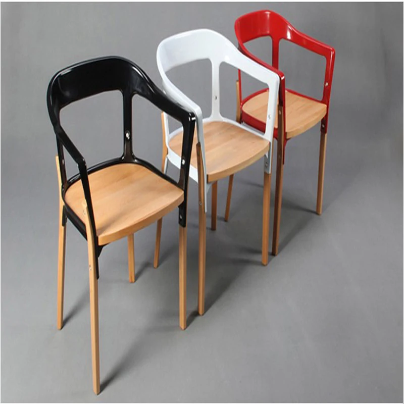 2 X Bouroullec steelwood chair. Dinning chairs.Dinning room furniture,with Arm chair,metal + wood furniture