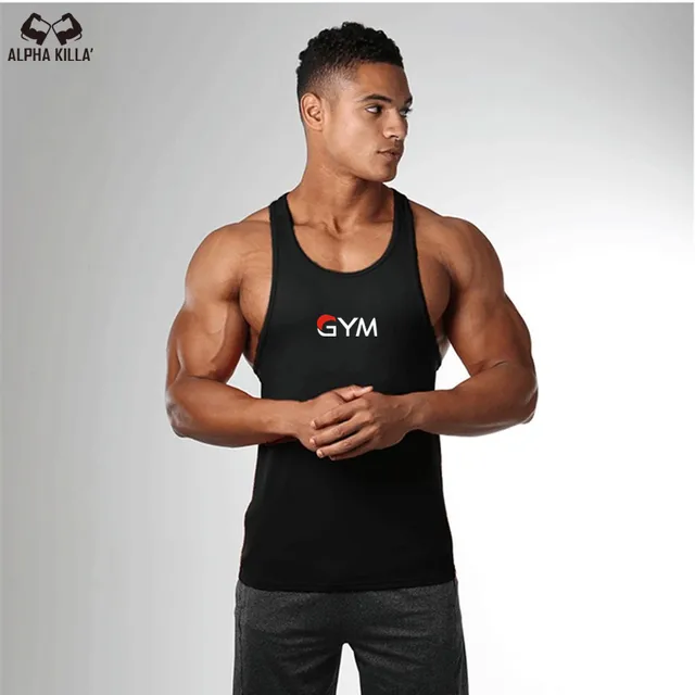 2018 Top new Golds gyms Brand bodybuilding stringer tank top men GYMletter printing  fitness T shirt muscle guys sleeveless vest