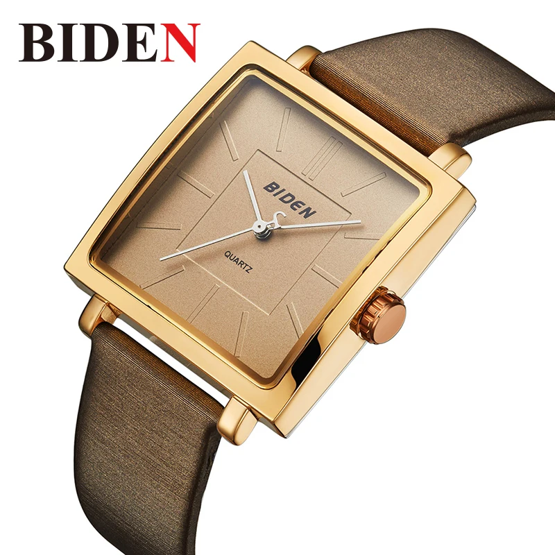 

BIDEN Brand Women's Quartz Watch Luxury Ladies Wrist Watches Rose Gold Square Creative Female Watch Relogios Feminino Clock Xfcs