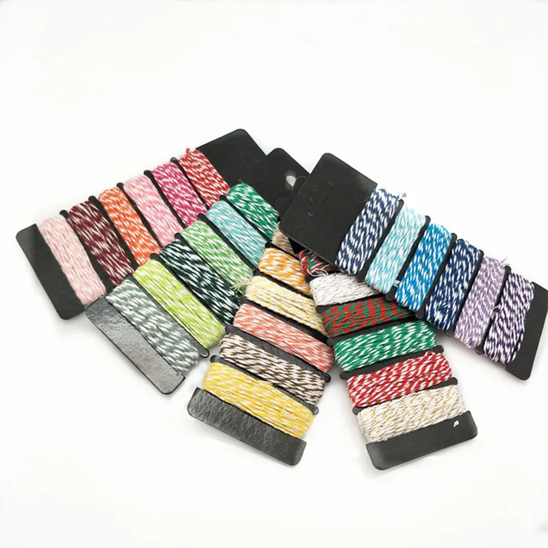 4-layer thin mixed two-color Baker wrapped cotton rope gift packaging wedding birthday party DIY decoration 5BB5592 cotton rope packaging cord