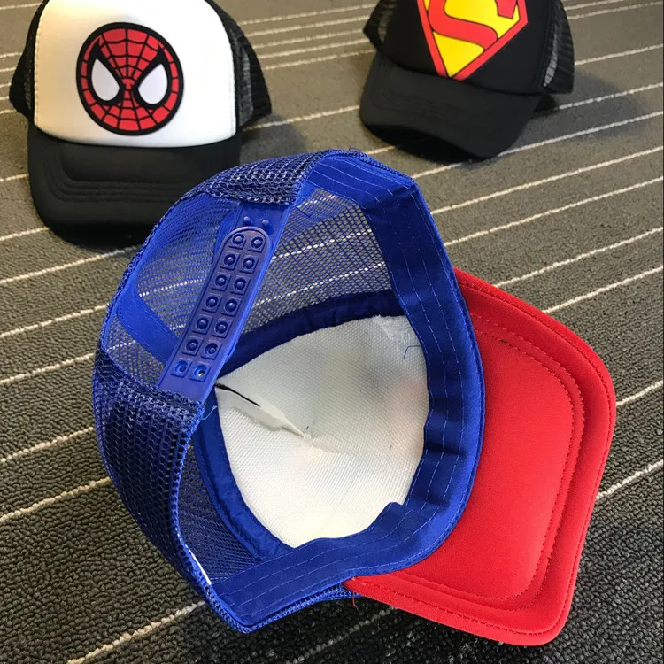 

Summer Kid Cute Cartoon Trucker Hat Boy and Girls Cute Casual Breathable Spidermen Printed Snapbacks Gorros