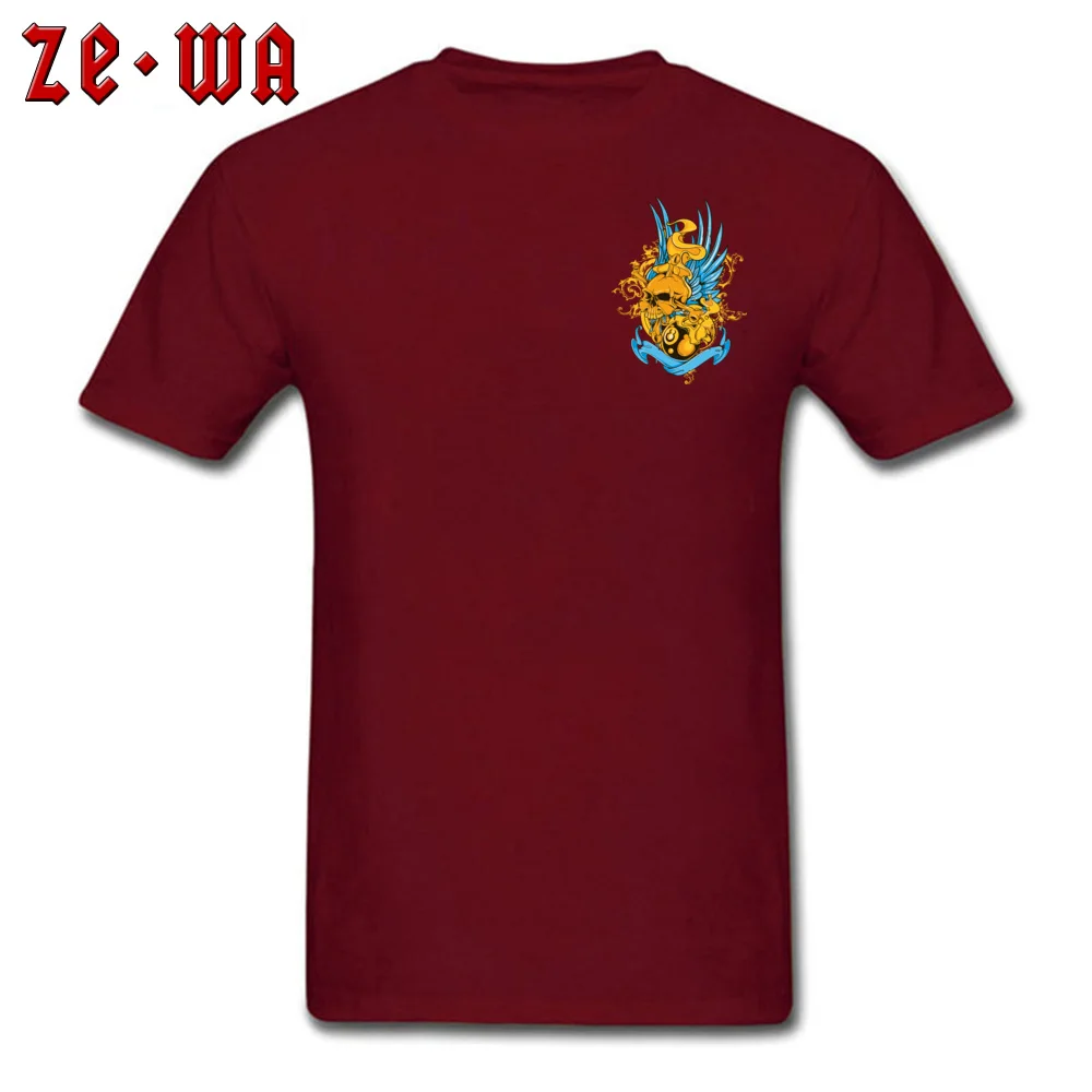 Tees blue wings skull printyy7 Lovers Day Coupons Summer Short Sleeve 100% Cotton O-Neck Men Top T-shirts Summer Tops Tees blue wings skull printyy7 Chest maroon