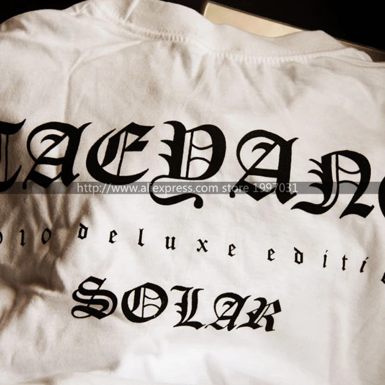 KPOP YG Bigbang TaeYang Dong Young Bae solar 2010 deluxe edition логотип в том же стиле футболка с коротким