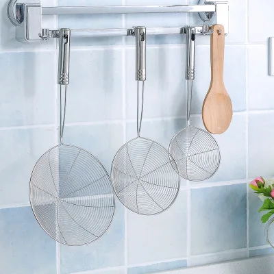 New Kitchen Tools Gadgets Stainless Steel Mesh Skimmer,Dumplings,potatoes Vegetable Residue Oil Mesh Colander Strainer