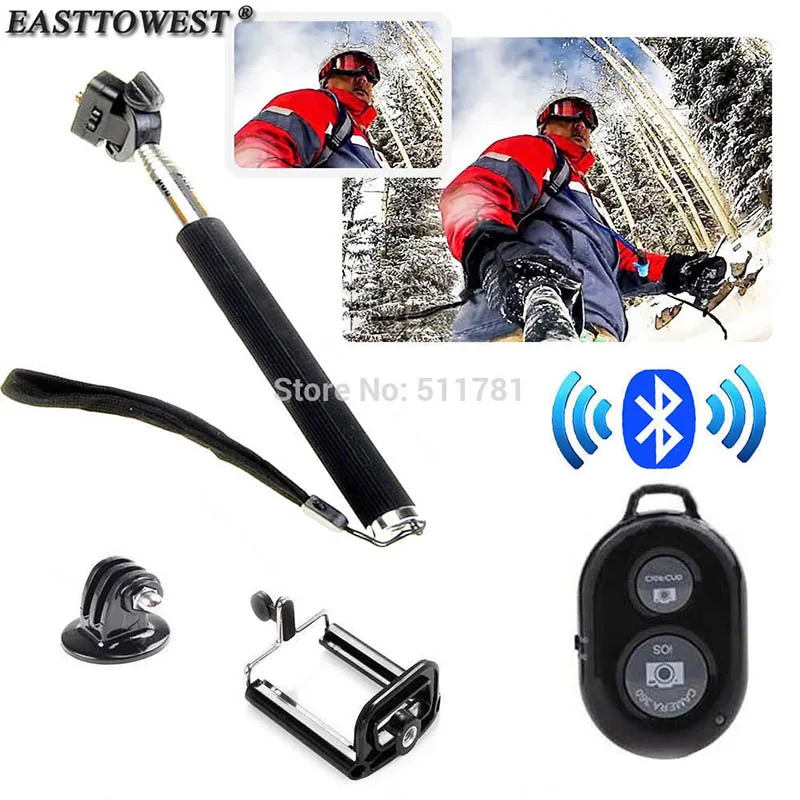 En Ligne Easttowest Extensible Manfrotto + Support de Téléphone + Go Pro Trépied + Sans Fil Bluetooth Obturateur À Distance Pour IOS Android Téléphone Intelligent