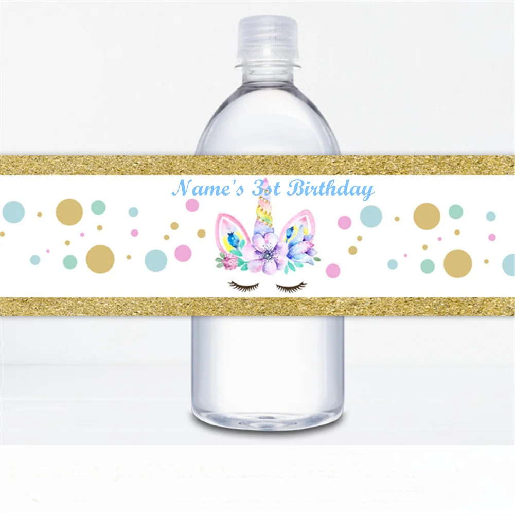 

Customized Personalized Unicorn Party Water Bottle Labels Unicorn Birthday Printable Rainbow Unicorn Labels