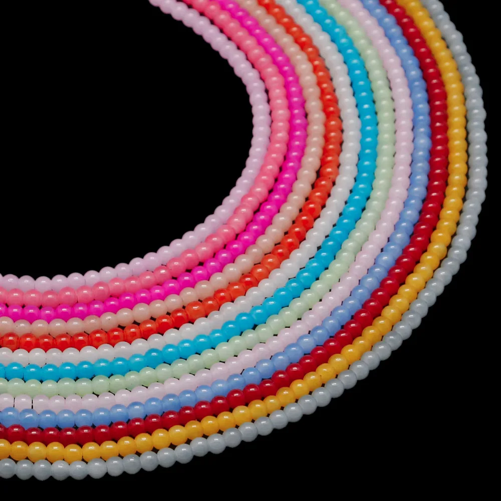 

Beadia New Glass Round Painted Red Fuchsia Yellow 4mm 100pcs Loose Spacer Beads For Women Jewelry Making Bracelet Necklace 15.5'