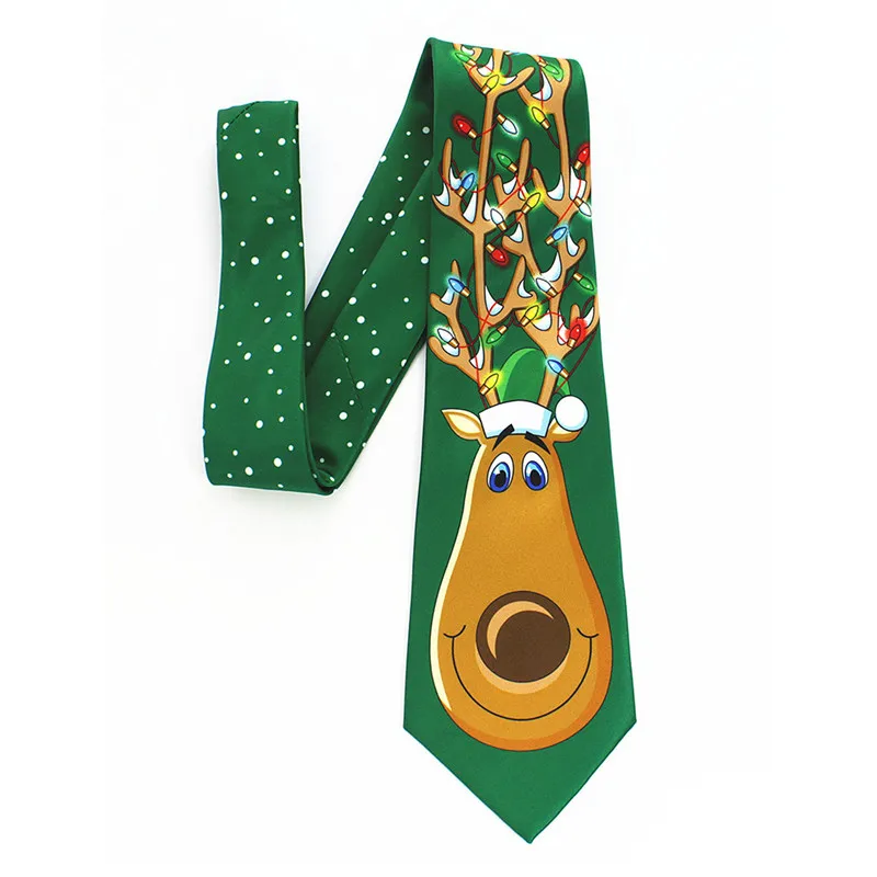 Галстук с принтом на Рождество, Рождество, дерево, олень, Цветочный галстук, праздничный галстук на Рождество - Цвет: C