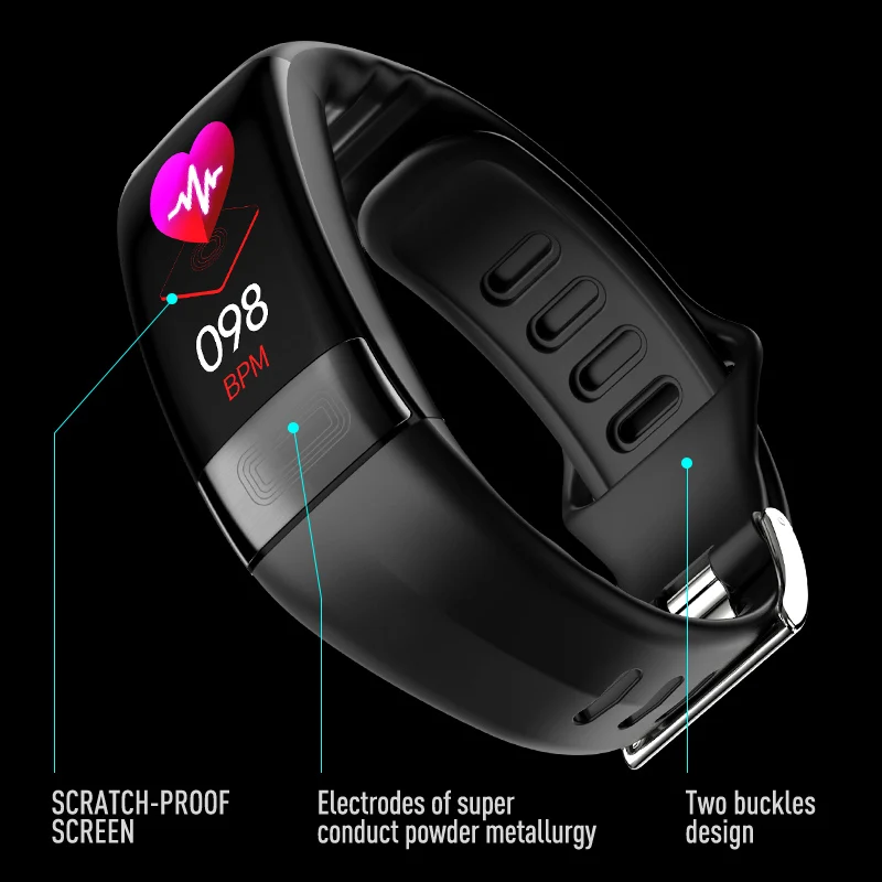 Новейший smartband P11 ЭКГ смарт-браслет часы пульсометр PPG умный Браслет кровяное давление водонепроницаемый браслет