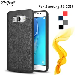 Wolfsay для крышки samsung Galaxy J5 2016 чехол Lmitation кожа и чехол для samsung Galaxy J5 2016 крышка для samsung J5 2016