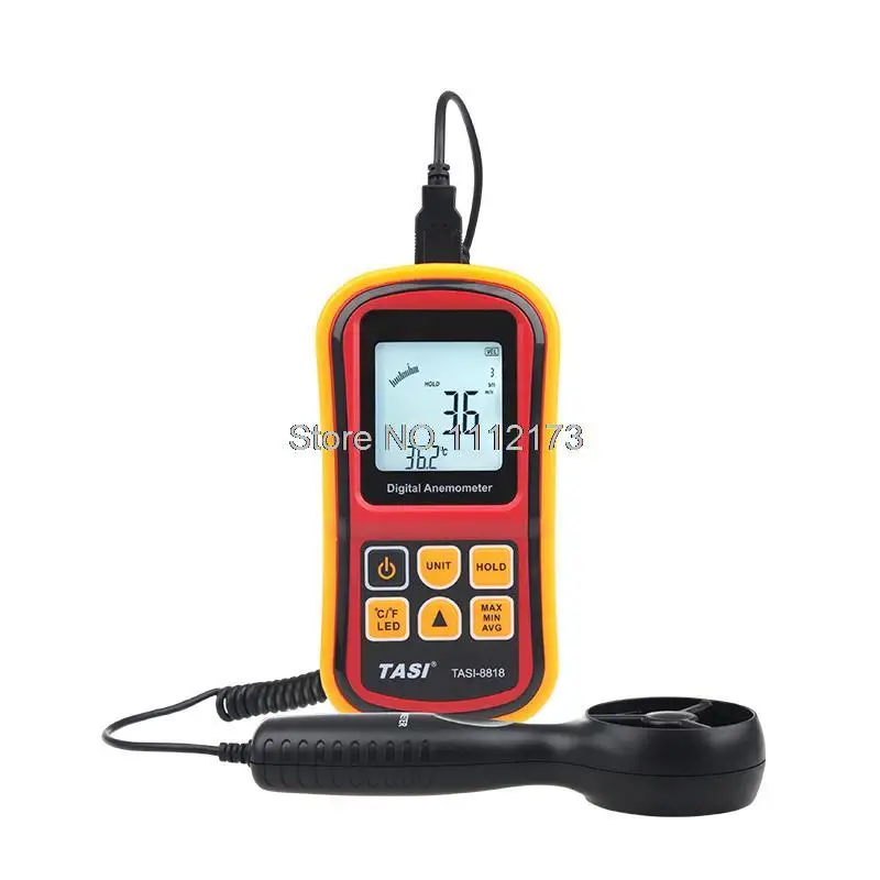 

TASI-8818 split-type Anemometer handheld Wind Speed Meter Anemometer Thermometer dual display speed and temperature tester meter