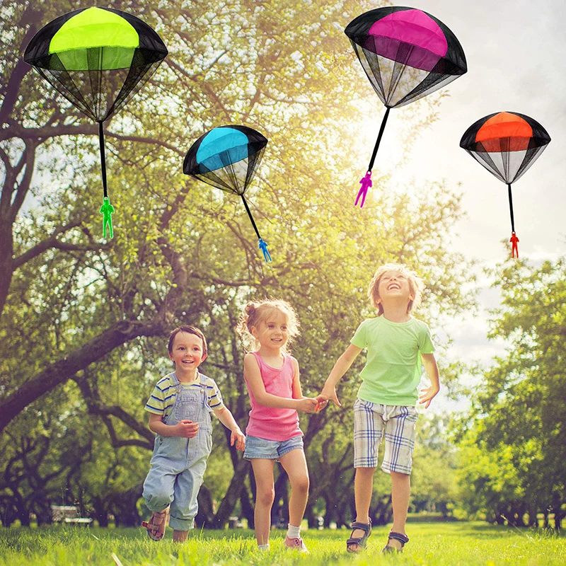 Fallschirm Spielzeug 4 × Kinder Hand werfen Fallschirm Spielzeug Werfen Outdoor 
