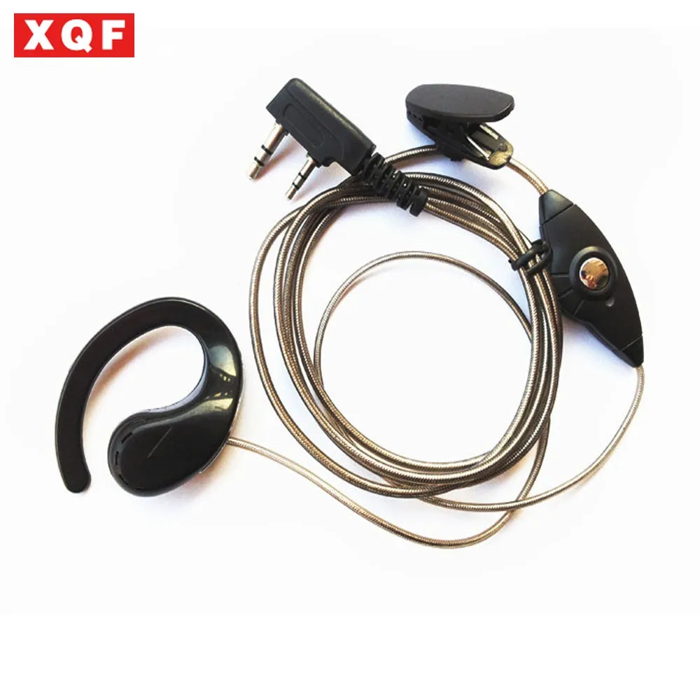 XQF белый цвет 2 контакта K разъем для гарнитуры заушника алюминиевый кабель для kenwood baofeng uv5rQuansheng, wouxun, puxing и т. д. Портативная рация