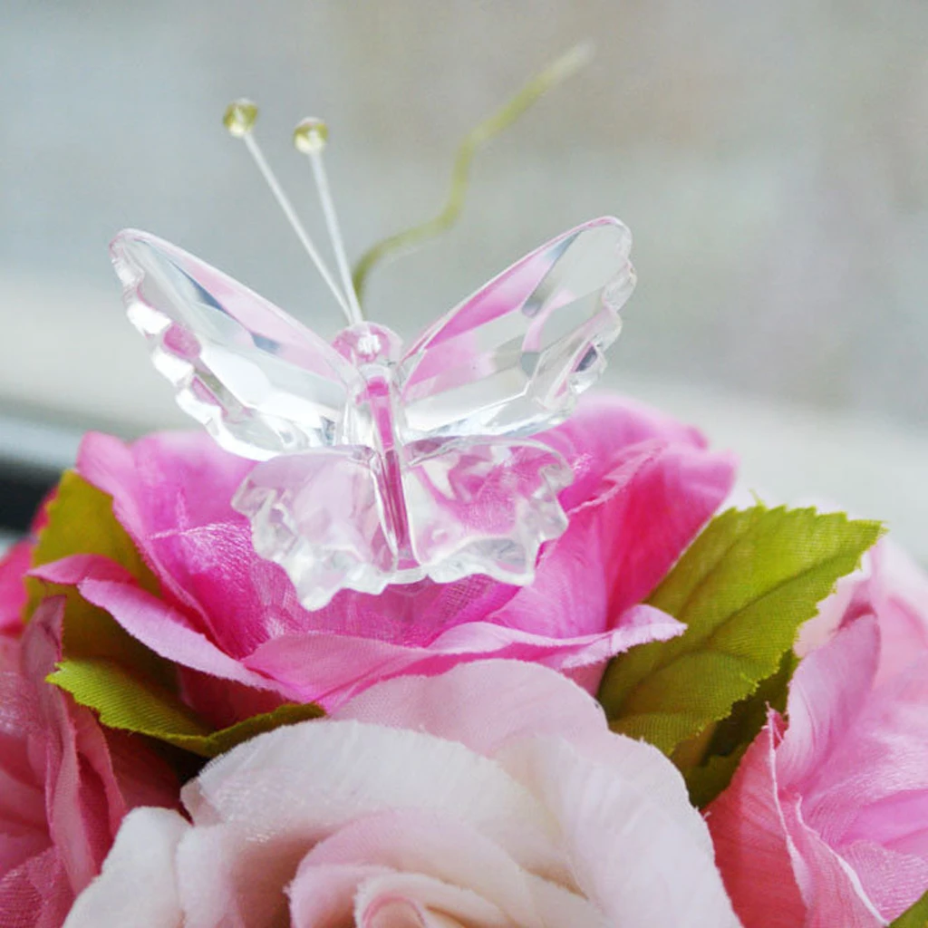 Wedding Gift Beautiful Crystal Butterfly Glass Ornaments for Birthday Party Favor Baby Shower Supplies Home Tabletop Decor 