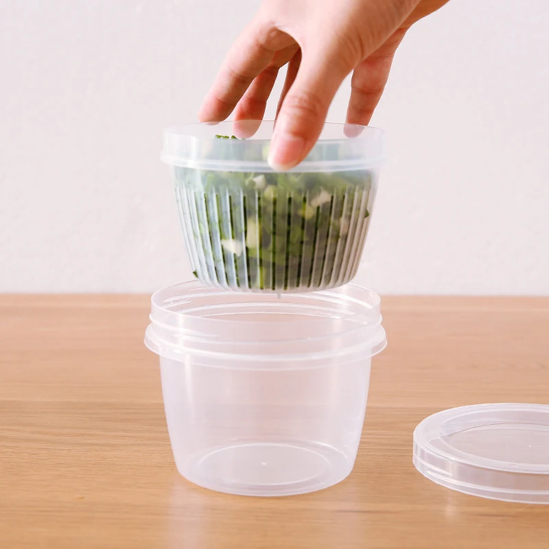 

Christmas Seasoning Strainer Bowl Food Grade Plastic Bowl Transparen Storage Box Drainer Fruit Bowl Double Layer Kitchen Utensil