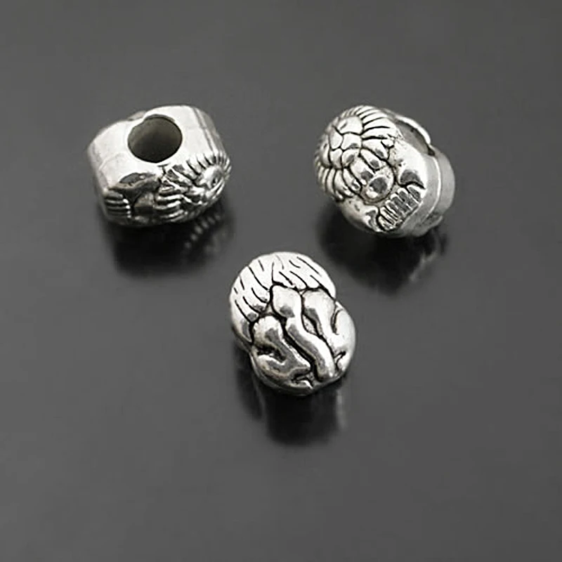(27441)30PCS 11x8MM hole:4MM Antique Style Zinc Alloy Lion Large Hole Spacer Beads Bracelet Jewelry Findings Accessories | Украшения и