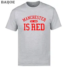 2017 verano Reino Unido Manchester es estampada roja hombres camiseta de talla grande 100% de algodón de alta calidad top tees hip hop t-shit hombres