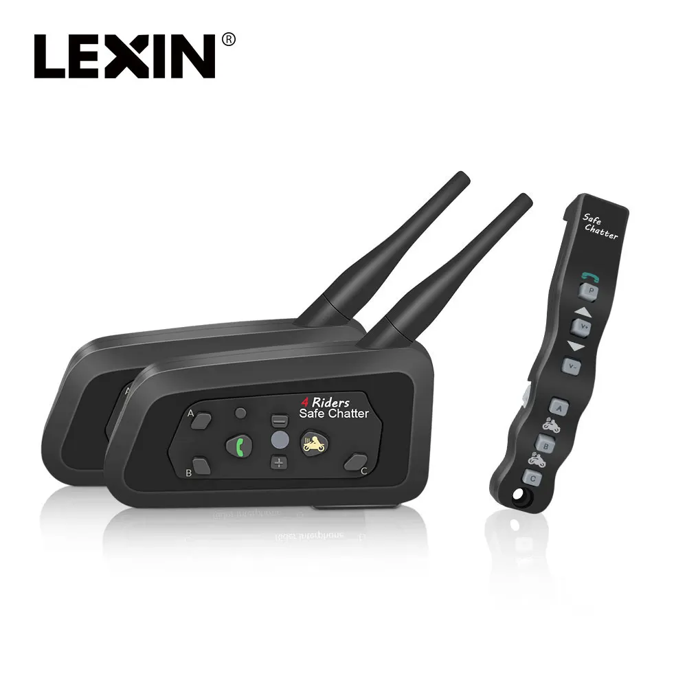 2pcs Lexin A4 Motorcycle Bluetooth Helmet Headset Interphone
