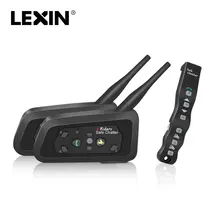 2 pcs Lexin A4 Moto Bluetooth Citofono del Casco Auricolare Interphone supporto di Controllo Remoto con 1 pcs di controllo remoto
