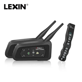 

2pcs Lexin A4 Motorcycle Bluetooth Helmet Intercom Headset Interphone support Remote Control with 1pcs remote control
