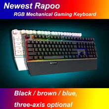 NEW Rapoo V720 RGB full color backlit mechanical gaming keyboard conflict-free full-programmable keys for dota2 lol gamer