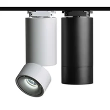 360 градусов вращения 7 Вт/12 Вт COB светодиодный трек прожектор отслеживание освещение рельсов Алюминий для коммерческих освещение для жилых помещений