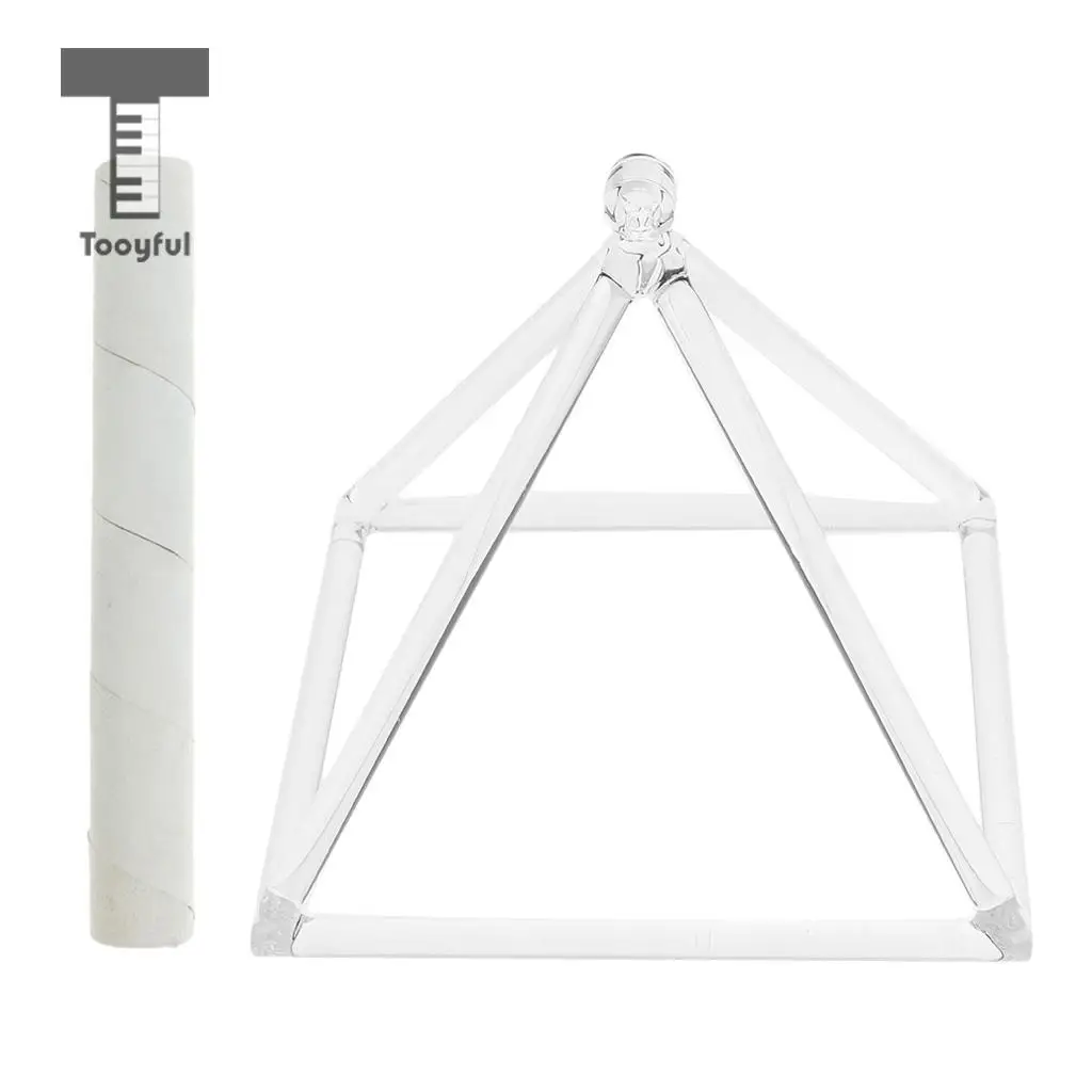 Tooyful Sacral Chakra Crystal Singing Pyramid D Note for Meditation Prayer Relaxation 8''+Suede Mallet