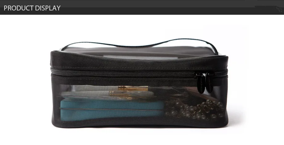Портативный сетчатый косметический набор, сумка для хранения, дорожные Чехлы, сумка-Органайзер, черный макияж, палитра теней, аксессуары, косметичка