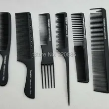 6 шт./компл. профессиональный набор расчесок из углеродного волокна парикмахерские гребни для волос черный пластиковый гребень GIC-HB6P2