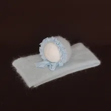 Свитер для новорожденных, комплект с капором, детское эластичное трикотажное одеяло, фон для фотографии, реквизит, шляпка для девочки