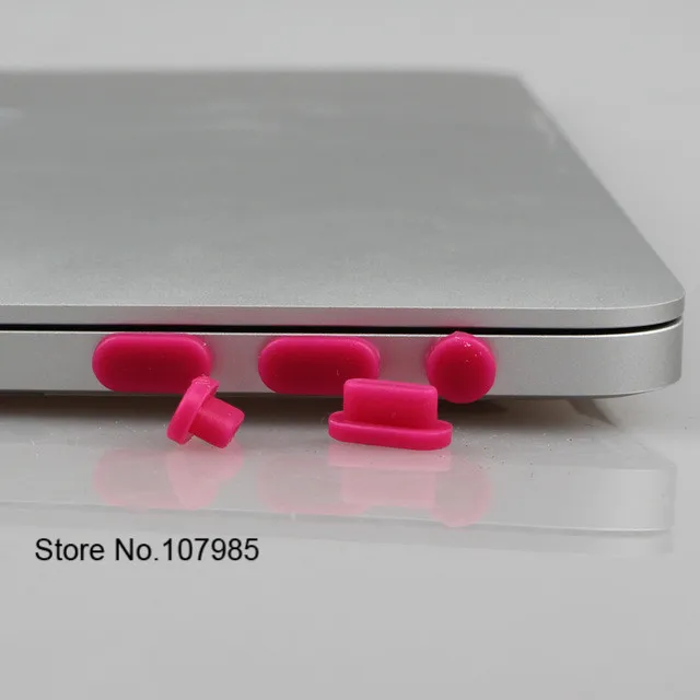 Силиконовая Пылезащитная заглушка набор защитных элементов для MacBook Pro 13 15 с/без сенсорной панели A1706 A1708 A1707 A1534 ноутбука пылезащитные заглушки порты - Цвет: Rose