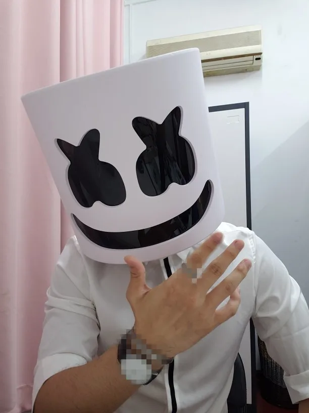 2018 Mask Marshmello Helmet Marshmello DJ Mask Face Hat Concert Props Helm PVC Halloween Christmas Music Fans Adult kids Gift