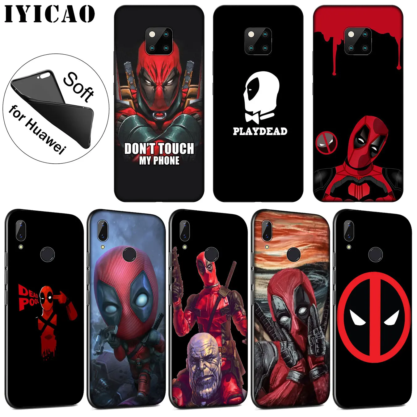 

IYICAO Deadpool Movie Marvel Soft Silicone Phone Case for Huawei Nova 3i 3 2i TPU Cases for Huawei Mate 20 10 Pro Lite Cover