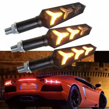 

4PCS Motorcycle LED Turn Signals Flowing Water Blinker Flashing Lights Motorcycle Tail Flasher Indicator LED durable waterproof