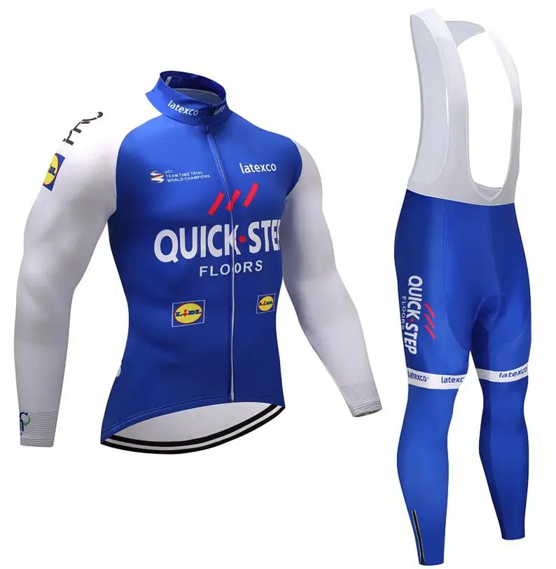 

Quick step Cycling Jerseys Ropa Maillot Ciclismo long sleeve autumn and winter Cycling Jersey clothing Breathabl Bib Pants set