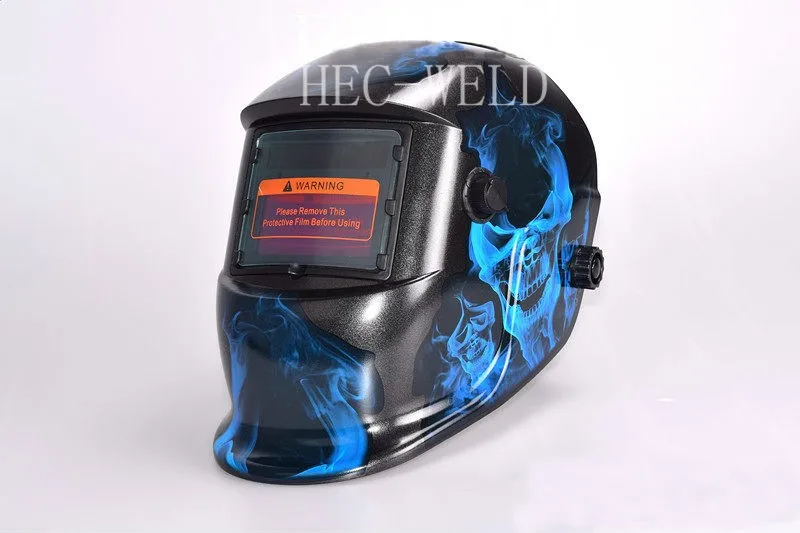 

Mysterious blue skull section solar automatic variable light welding mask welding welding protection mask deep welding cap