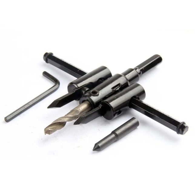 30mm 120mm Adjustable Metal Wood Circle Hole Saw Drill Bit Cutter Kit