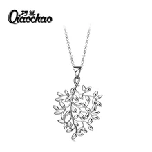 P80 Silver Plated Austrian Crystal Luxury Brand leavesNecklaces Pendants Fashion Jewelry for Women 2016
