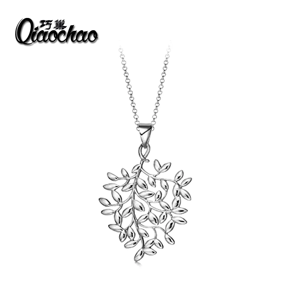 P80 Silver Plated Austrian font b Crystal b font font b Luxury b font Brand leavesNecklaces