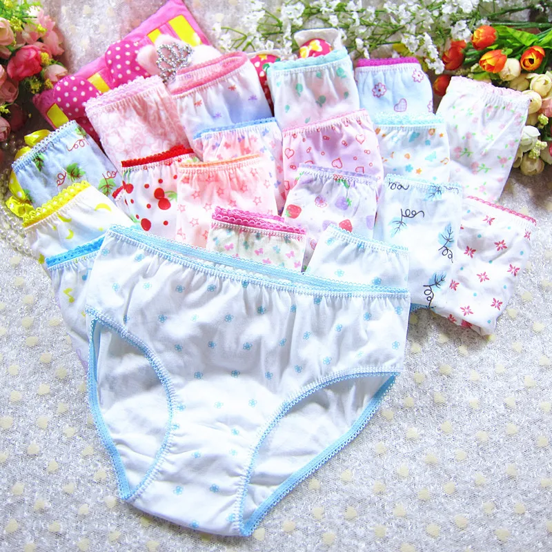 Buy 12pcs/Lot Girl Cotton Briefs Cute Flowers Baby