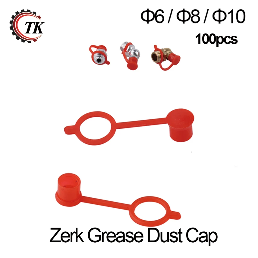

300pcs 200pcs 100pcs M6 M8 M10 RED Polyethylene Plastic Dust Cap Dust Cover Protection Cover Cap for Grease Gun Zerk Fitting