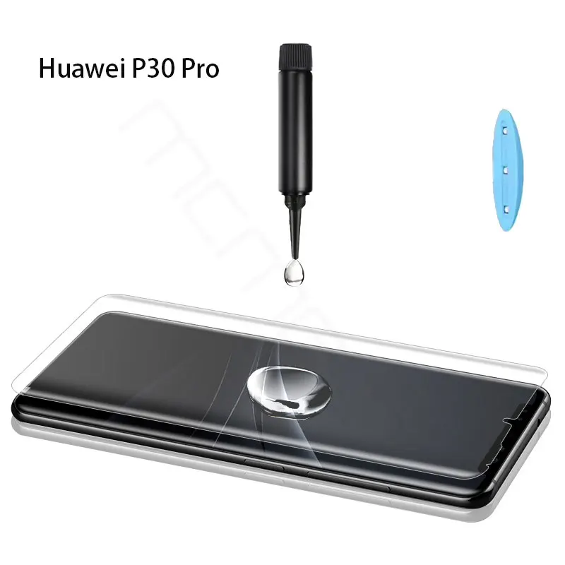

KUVUN P30 pro screen protector UV Glass for Huawei P30 Pro glass film P30pro 6D full glue protector p30 Pro case friendly