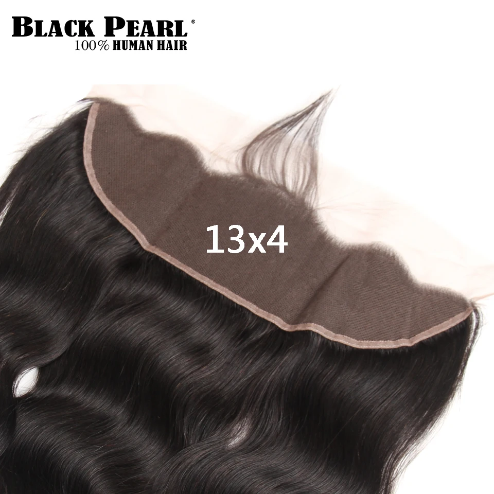 Черные жемчужные объемные волнистые пучки с фронтальной бразильские волосы с закрытием человеческие волосы пучки с фронтальной не Реми 13X4