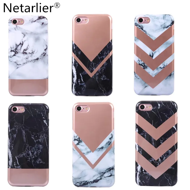 Netarlier Luxury Rose Gold Marble Design Phone Case For Iphone 6 6splus 7 7plus High Quality Full Round Tpu Soft Back Case Cover Case For Iphone Designer Phone Casephone Cases Aliexpress