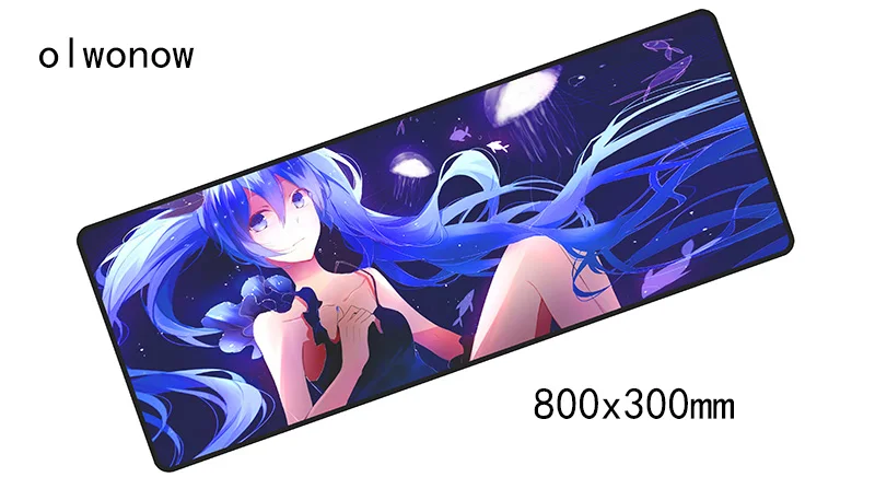 Size 800x300x2mm Hatsune Miku коврик для мыши 800x300 мм коврик для мышки компьютерная коврик для мыши Очаровательная игровая padmouse высокое качество геймер для мыши коврики - Цвет: Size 800x300x2mm