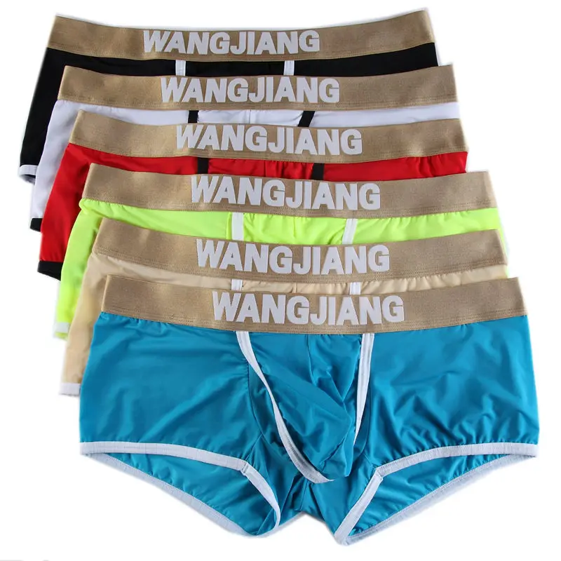

6Pcs/Lot Breathable Underwear Underpants Sexy Men's Ice Silk Boxers Low-rise Bulge Pouch Boxer Shorts Trunks Solid Soft Bottoms