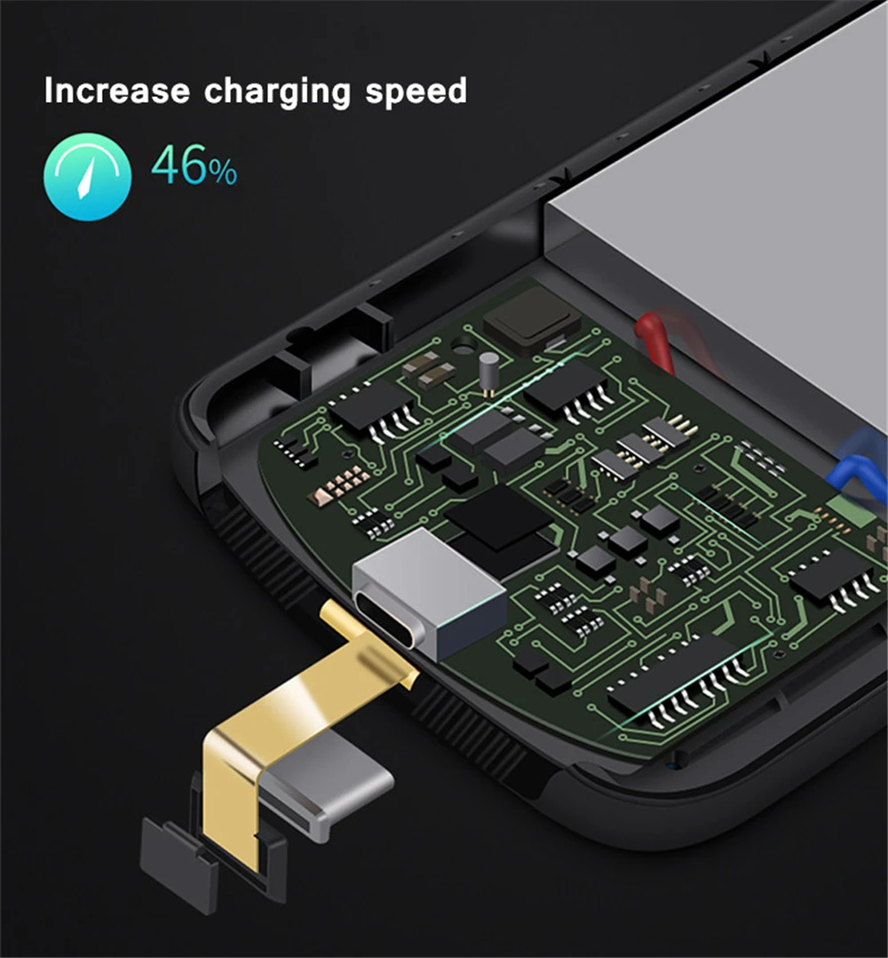 Egeedigi Silicone Shockproof External Battery Charging Back Cover For Huawei Honor V10 V20 9 10 Power Bank Battery Charge Case