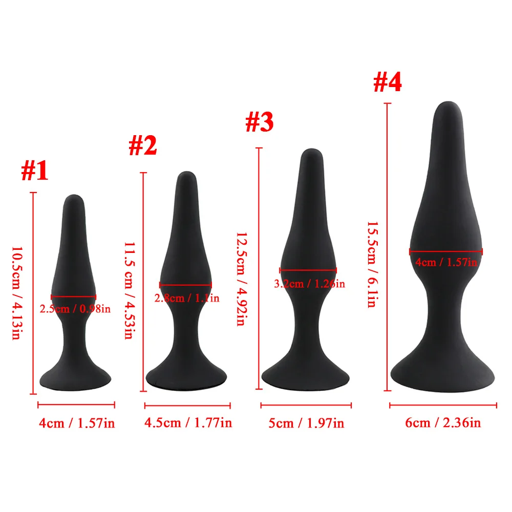 4Pcs Silicone Anal Plug Prostate Massager Anus Peep Butt Plug Enema Anal Beads Men Woman SM Erotic Anal Sex Toys Free Shipping